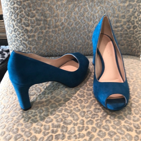 Kelly & Katie Shoes - Like New…Kelly & Katie suede pumps in vibrant blue-open toe
